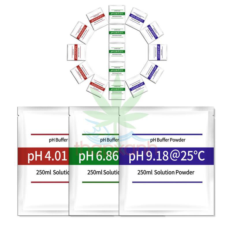 Bộ 3 Gói bột hiệu chỉnh độ PH, Bột chuẩn PH, bột căn chỉnh PH