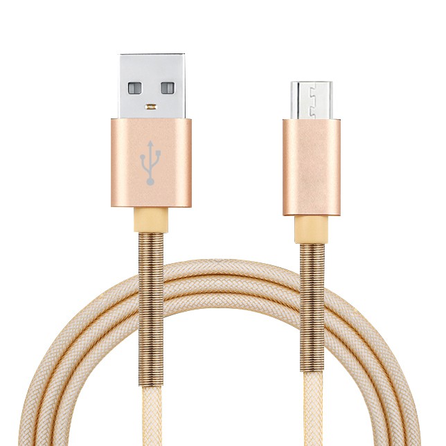 CÁP BỌC LÒ XO CHỐNG ĐỨT SẠC NHANH CAO CẤP BAGI MICRO USB (GOLD)
