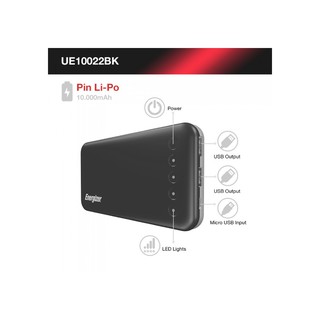 Sạc dự phòng Energizer UE10022 10000mAh