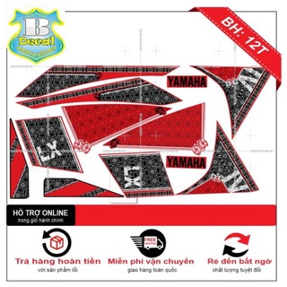 Tem xe nouvo 4,lx hoa văn đỏ đen