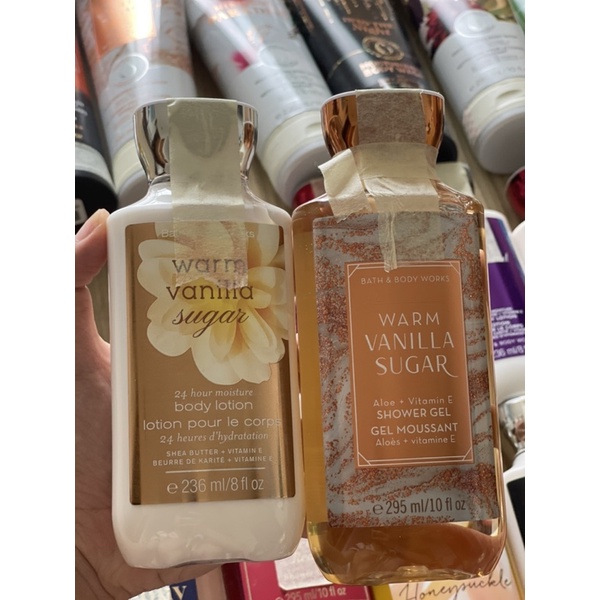 Bộ Sữa Tắm Lotion Xịt Thơm Hand Gel Dưỡng Mịn Da Toàn Thân Bath & Body Works - Warm Vanilla Sugar