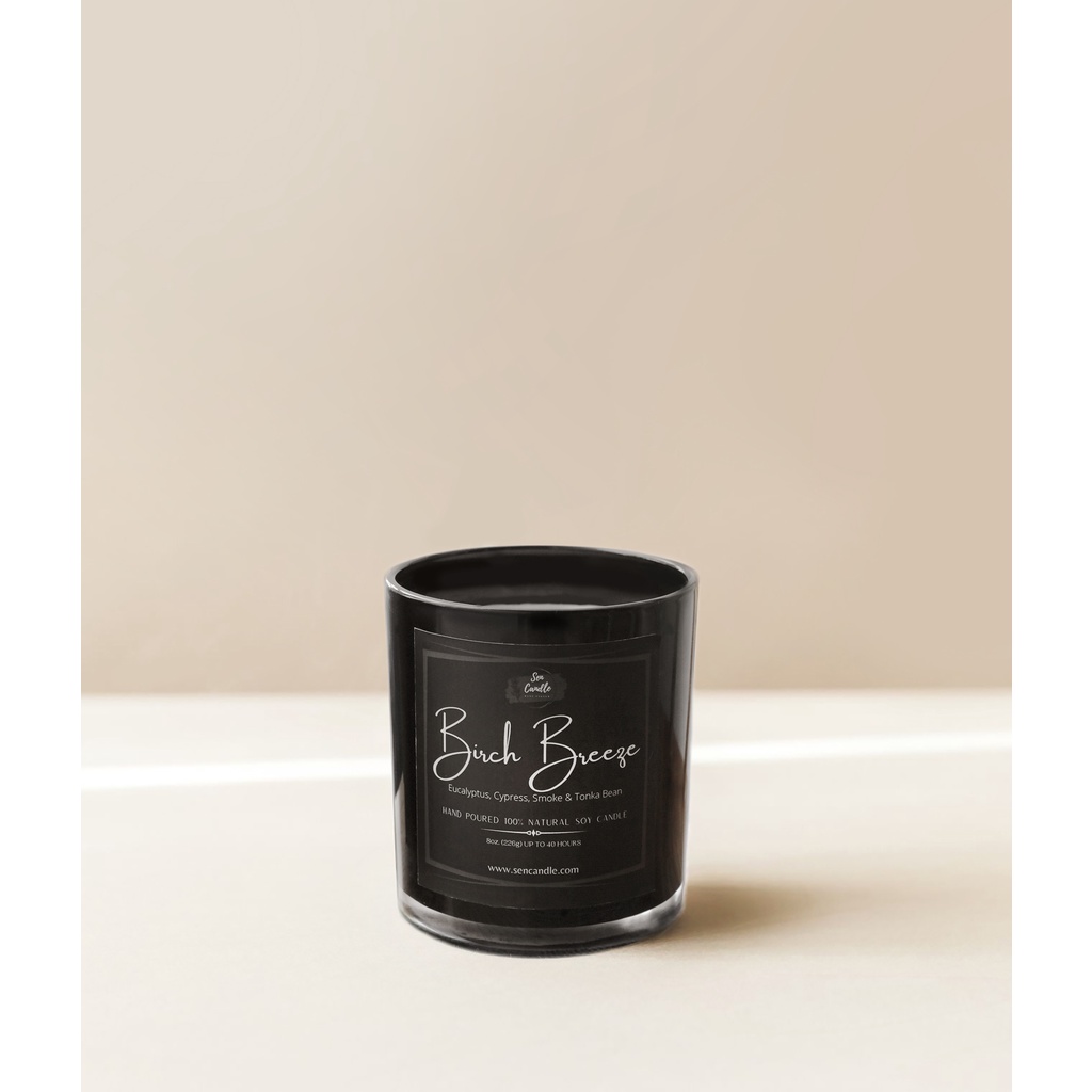 Nến thơm Sen Candle - Bạch dương trắng (Birch Breeze - Nến thơm hương khuynh diệp, cây bách, khói và đậu Tonka)