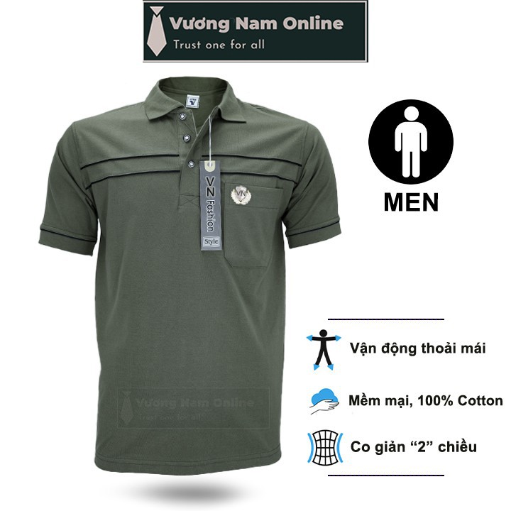 Áo Thun Nam Polo Trung Niên Ngắn Tay Cổ Bẻ, Cao Cấp KHÔNG HOA VĂN, chất cá xấu New ˇ