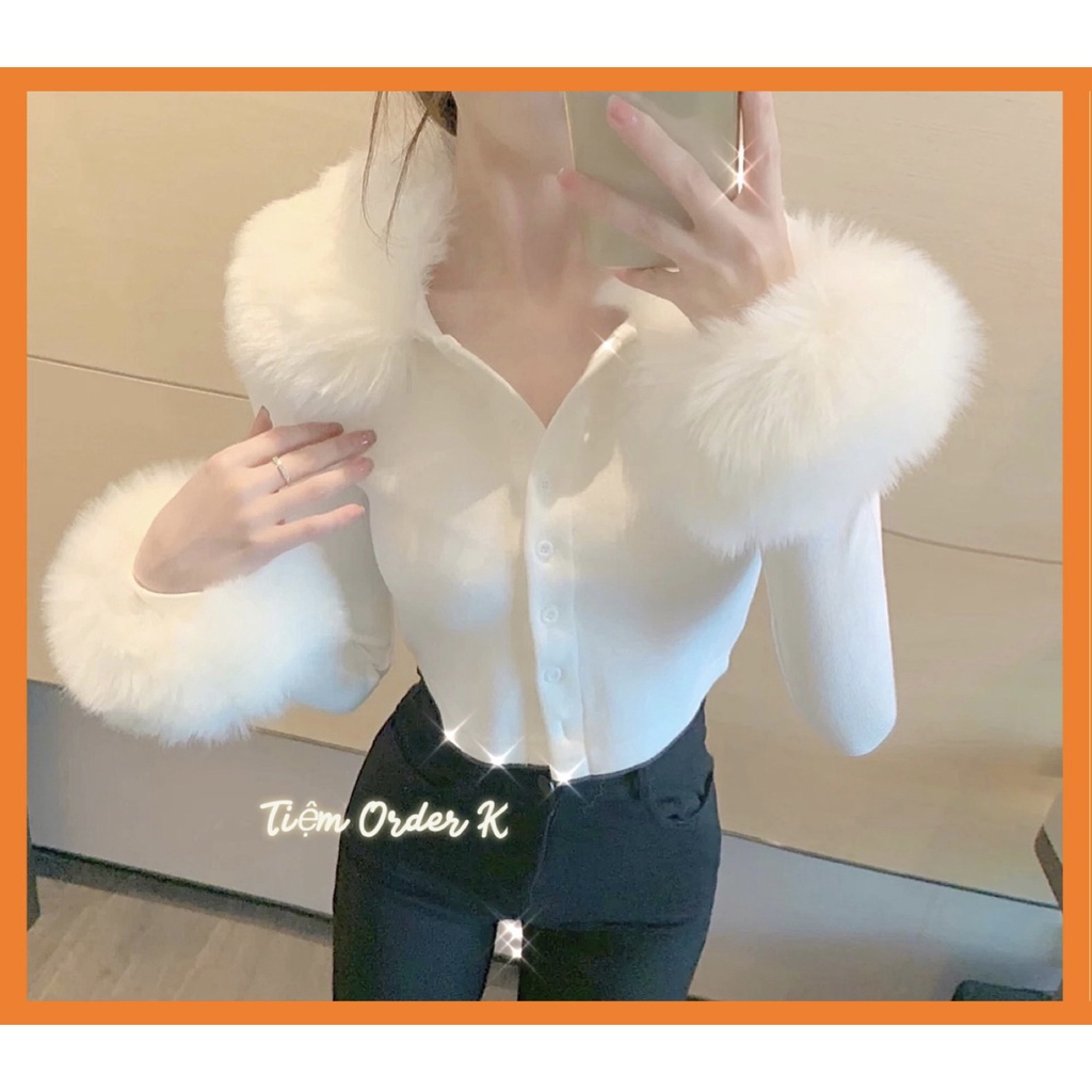 ORDER♥️Áo Len Tăm Cổ Tay Lông(ảnh thật)Fzsize Dưới 60kg