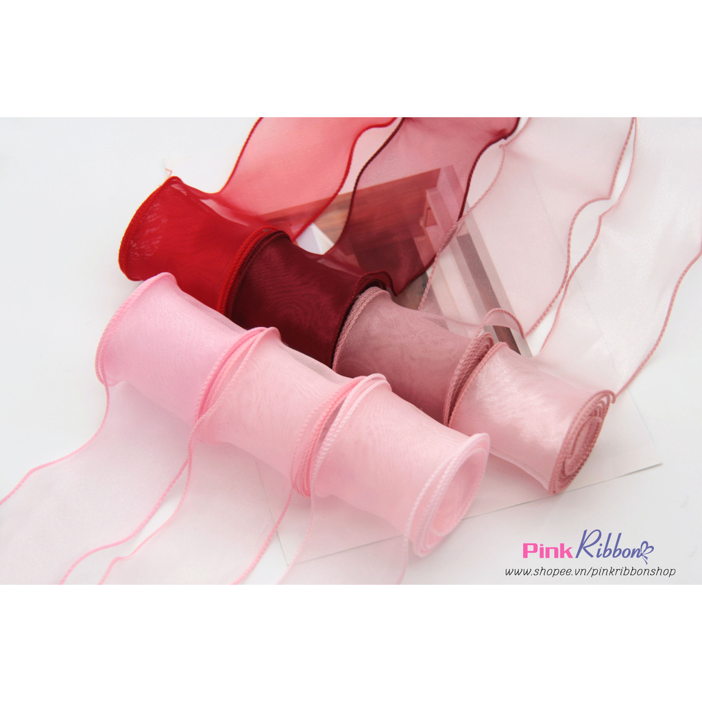 SET 4M - Ruy băng voan viền bèo bô đê 6cm