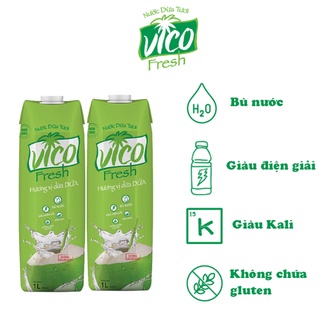 Combo 2 hộp nước dừa tươi acp vico fresh 1l - vị dừa dứa