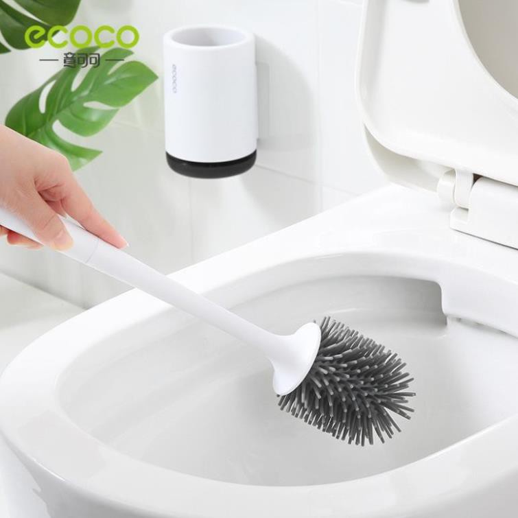 Chổi Cọ Nhà Vệ Sinh Bồn Cầu Nhà Tắm Toilet Chất Liệu Silicol Lắp Đặt Dán Tường Cao Cấp Ecoco