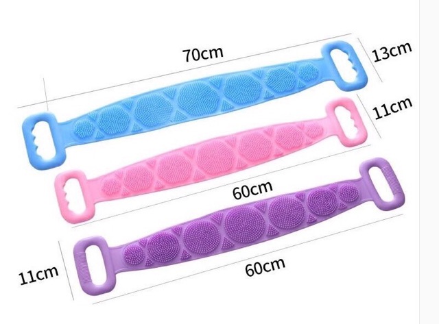 Dây đai chà lưng 2 mặt bằng silicon tẩy da chết, kỳ ghét đa năng