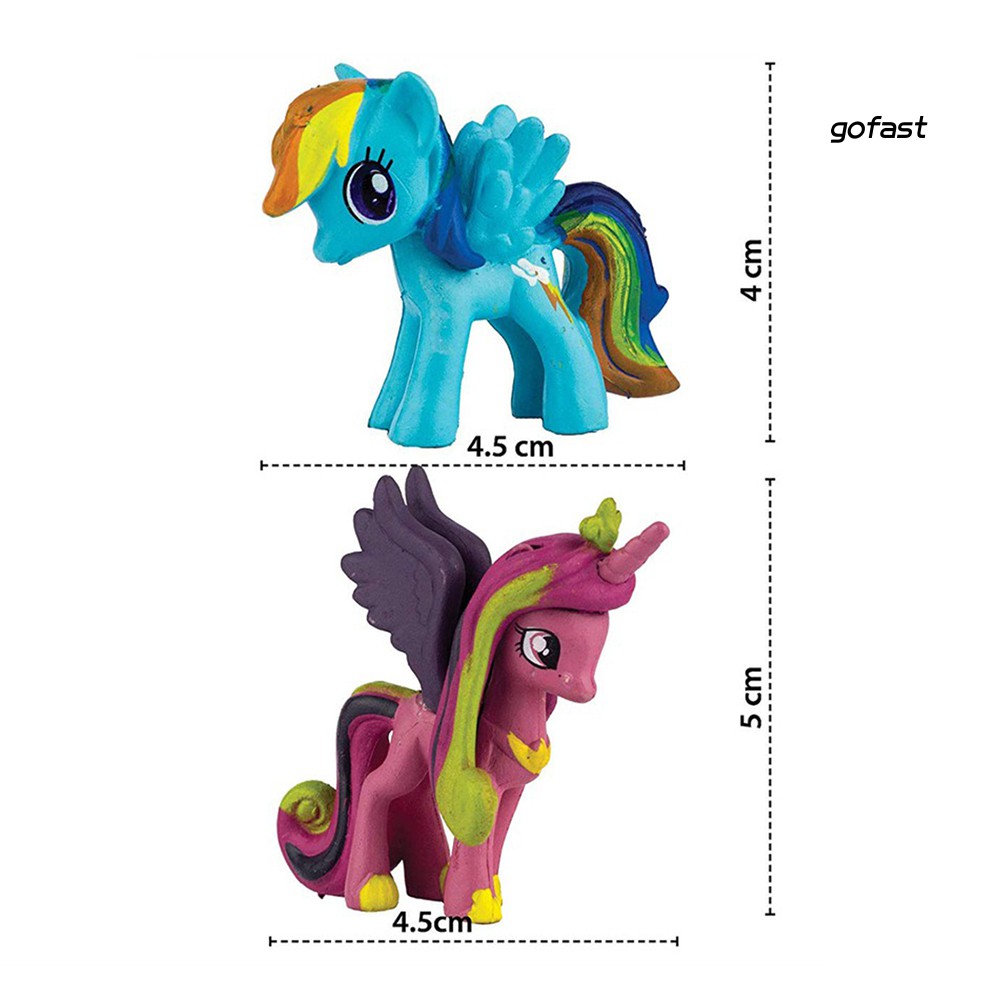 MY LITTLE PONY Bộ 12 Tượng Nhựa Pvc Hình Con Ngựa Pony