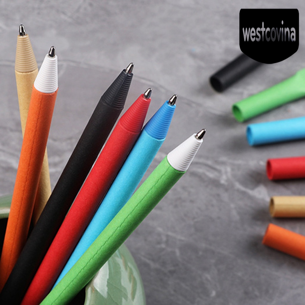 Phương Tây✎Set 10 Vỏ Bút Bi 0.7mm Bằng Giấy Tự Nhiên Thân Thiện Với Môi Trường