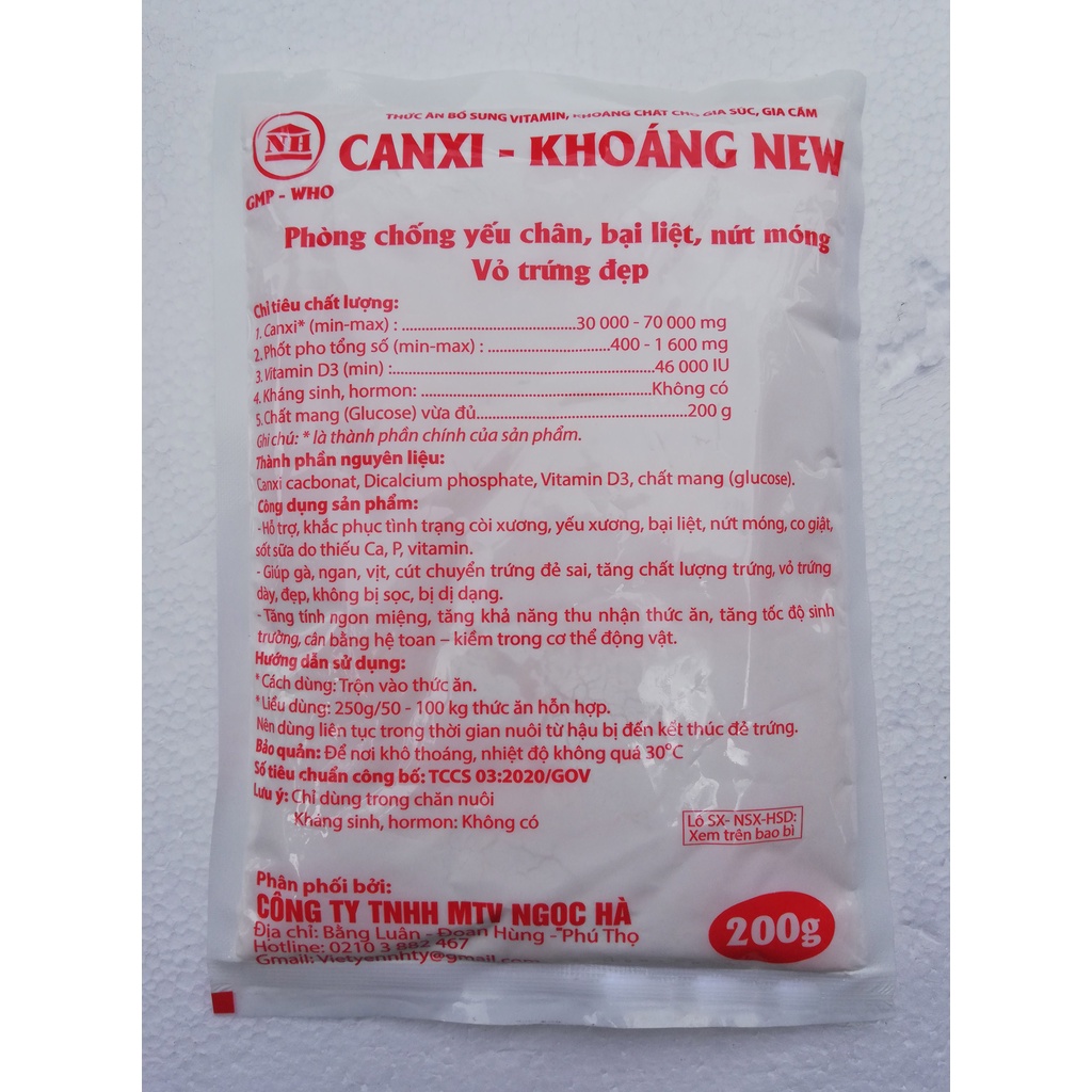 1kg CANXI KHOÁNG Phòng chống yếu chân, bại liệt, nứt móng, vỏ trứng đẹp chuyên dùng cho gia súc, gia cầm, gà đá, gà chọi