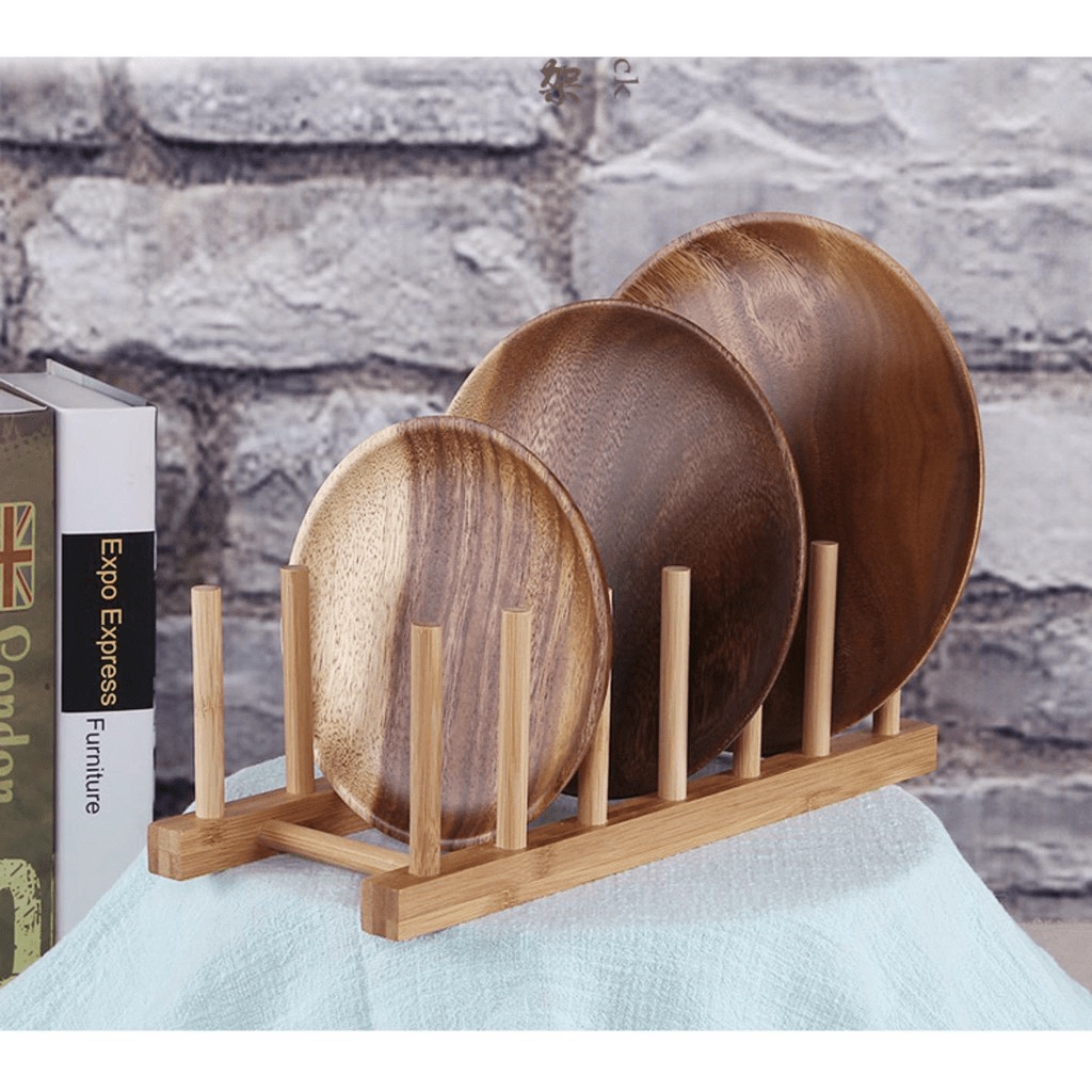 BioStore - Bộ 2 giá đỡ gỗ 6Slot+3Slot Japan Kitchen Rack