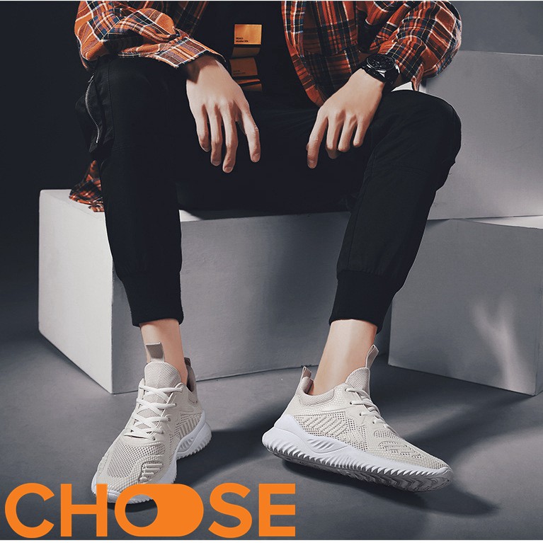 Siêu Phẩm Giày Nam Sneaker Choose Vải Cột Dây Siêu Nhẹ Thoáng Khí Tăng Chiều Cao G46K1