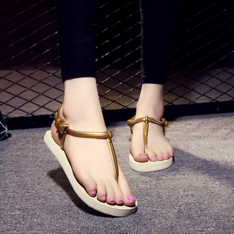 Giày sandal nữ đế bệt đi biển chống trượt thời trang | BigBuy360 - bigbuy360.vn