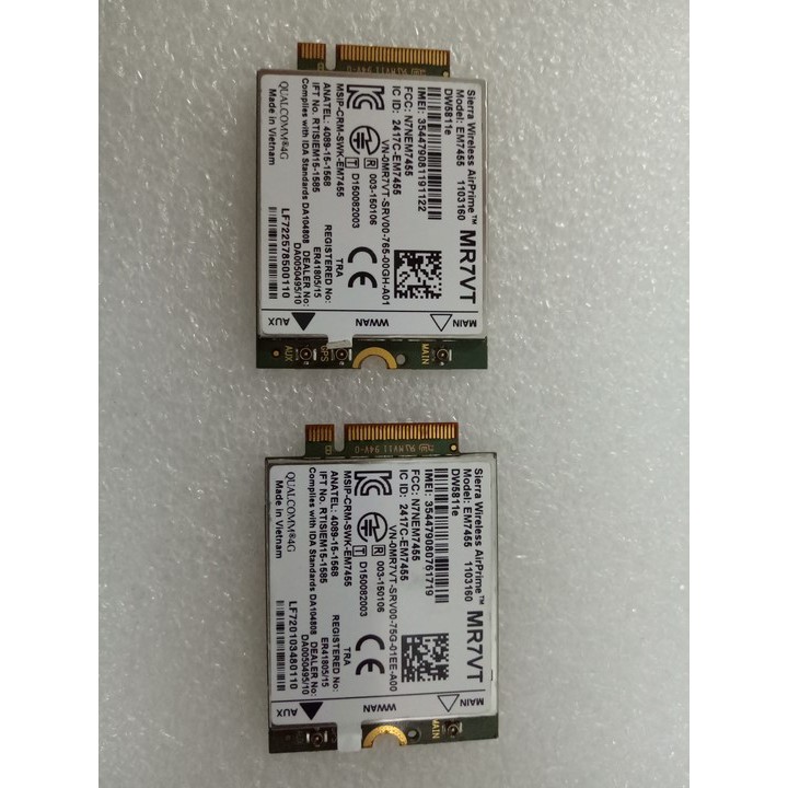 Card wwan 4G Dell DW5811e dùng cho laptop Dell core i thế hệ 6, 7, 8 như: E7270, E7280, E7290, E7470, E7480, E7490