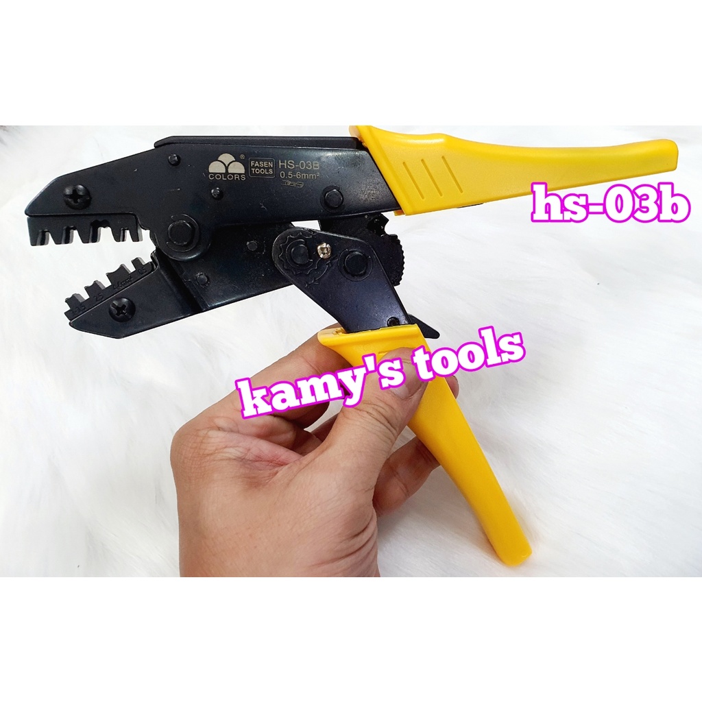 Kìm bấm cos ghim Fasen HS-03B có 4 lỗ dài 230mm bấm 0.5-6mm2, kềm bấm cos ghim