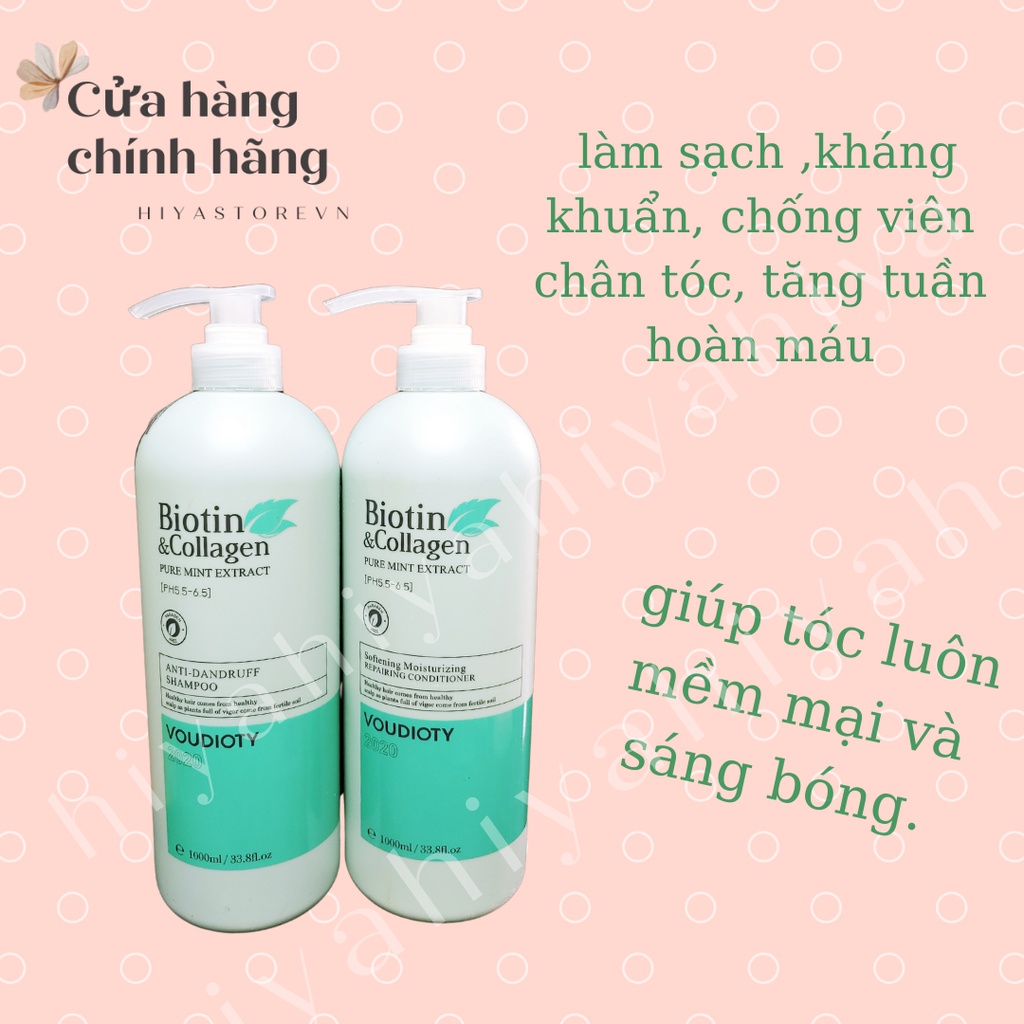 [CHUẨN AUTH] Bộ Dầu Gội Xả Biotin &amp; Collagen OGX Phiên Bản VOUDIOTY 1000ml