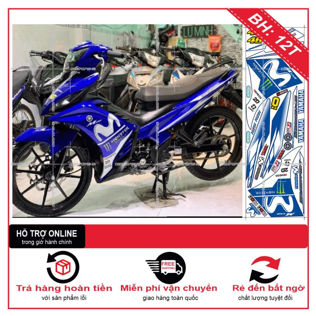 TEM RỜI EX 2011 MOVISTAR XANH GP -- SHIN DECAL 2