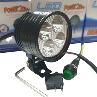 Đèn Led Trợ Sáng L4 Ngắn Lắp Chân Gương.Tặng Công Tắc