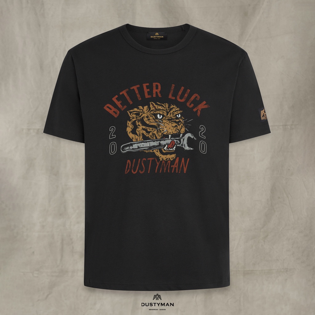 Áo thun nam Better Luck | Dustyman | 100% Cotton cao cấp | Slim Fit | Đen