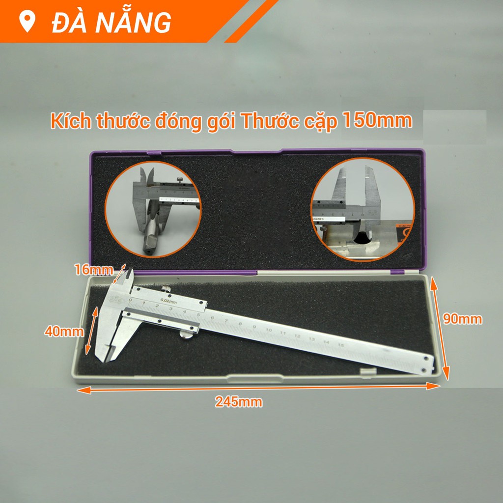 Thước cặp 150mm sai số là 0.02mm