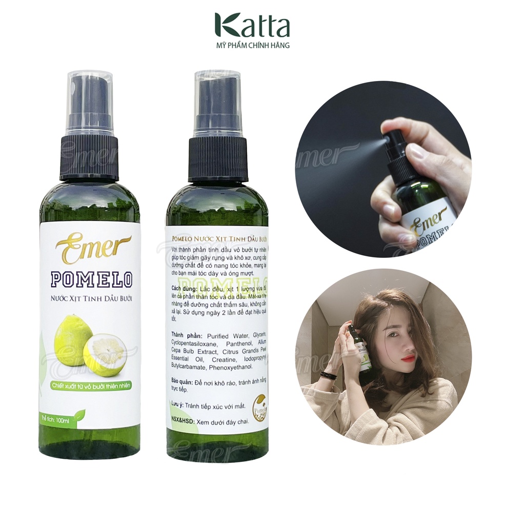 Nước xịt tinh dầu bưởi kích thích mọc tóc Garin 100ml, giảm rụng tóc và cho tóc dày khỏe_Katta_MP011