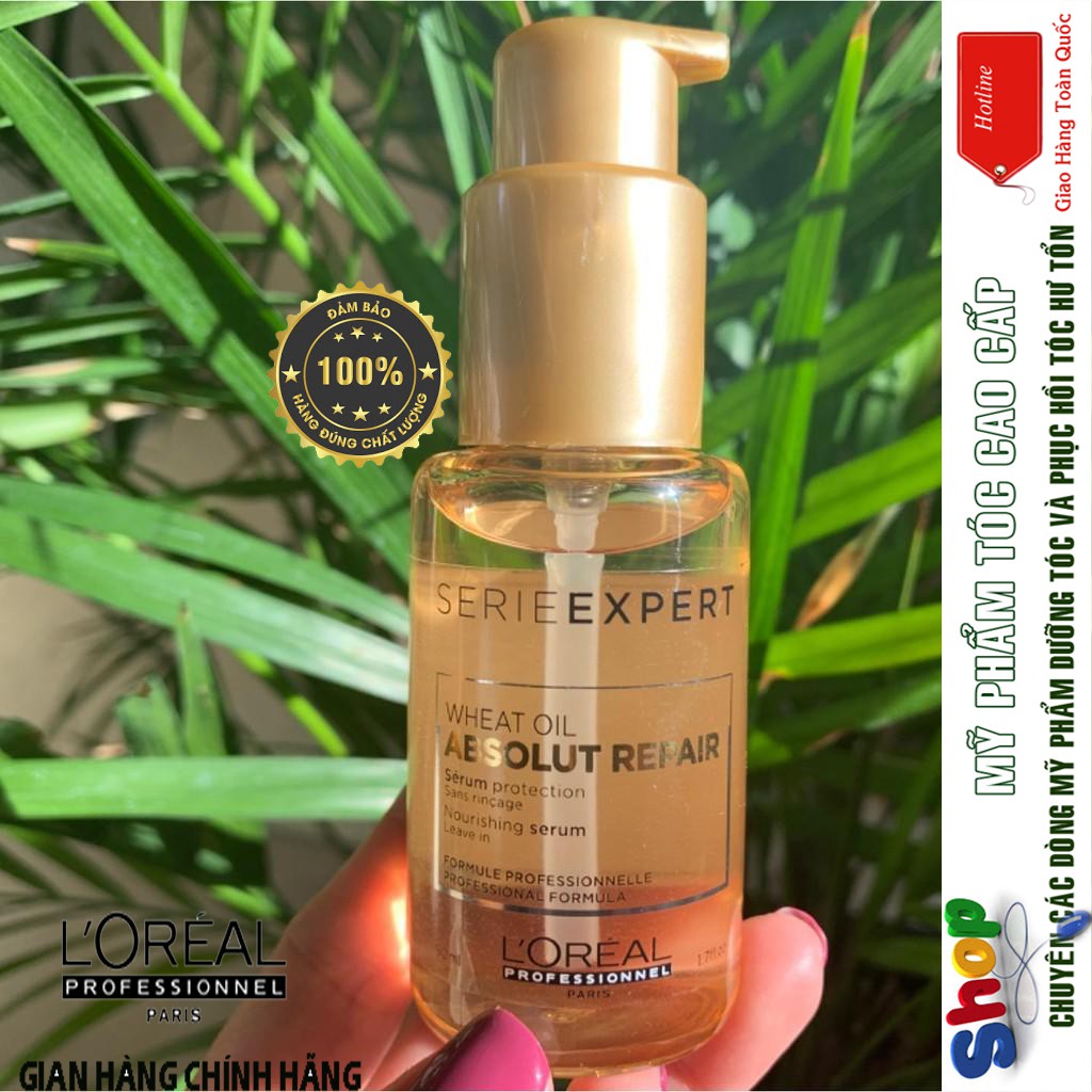 [L'oreal-chính hãng ] Tinh dầu serum L'oreal Absolut Repair Lipidium phục hồi tóc 3 tác động 50ml(Mẫu mới 2020)