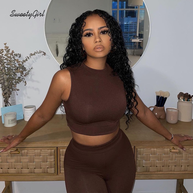 Bộ Đồ Thể Thao Sát Nách Cổ Tròn Màu Trơn Thời Trang 2022 Cho Nữ