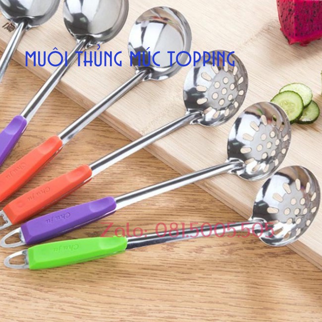 Muôi thủng múc trân châu Muôi Thủng múc Topping , Muôi vớt lẩu, Muỗng thủng múc Trân châu Vợt múc topping trân châu