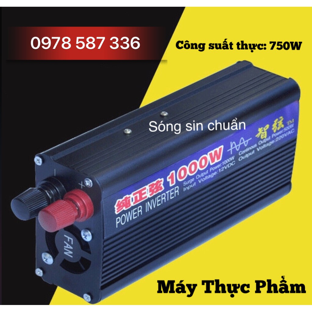 Bộ kích điện công suất 1000w, cho ac quy 12V lên 220V INVERTER Sóng sin chuẩn