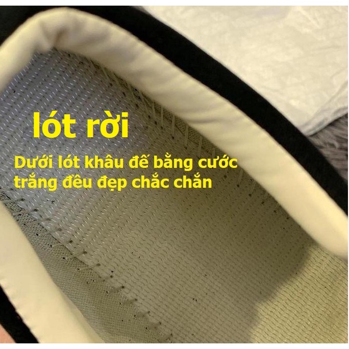 Giày thể thao đen trắng trung cao cấp cho nam nữ kèm box tất đóng hộp cattong bảo vệ