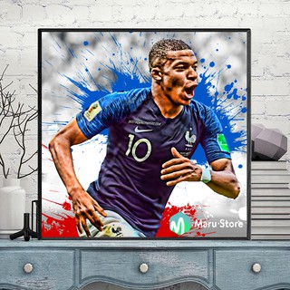 Tranh Treo Tường Cầu Thủ Bóng Đá Mbappe Trâng Trí Phòng Net
