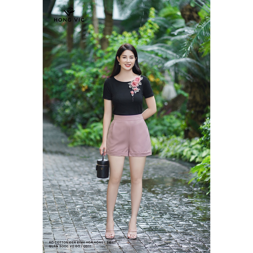 Quần sooc nữ thiết kế Hong Vic vỏ đỗ QD31