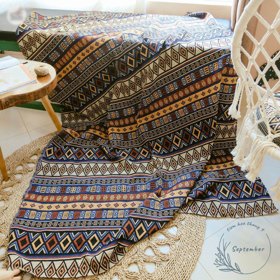 ♥️FREESHIP♥️Thảm Thổ Cẩm Phong Cách Bohemian Trang Trí Phòng vintage