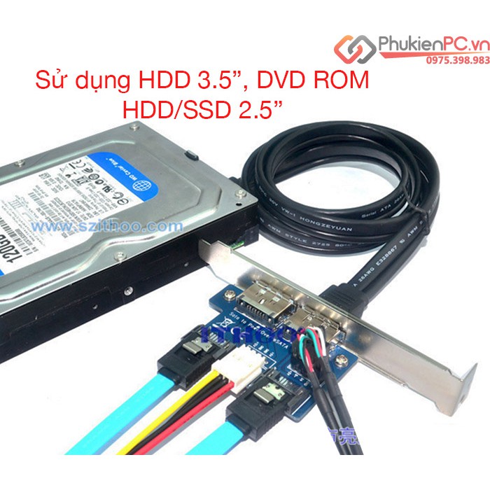 Card mở rộng eSATAp cho PC hỗ trợ nguồn 5V 12V cho HDD 3.5 SSD