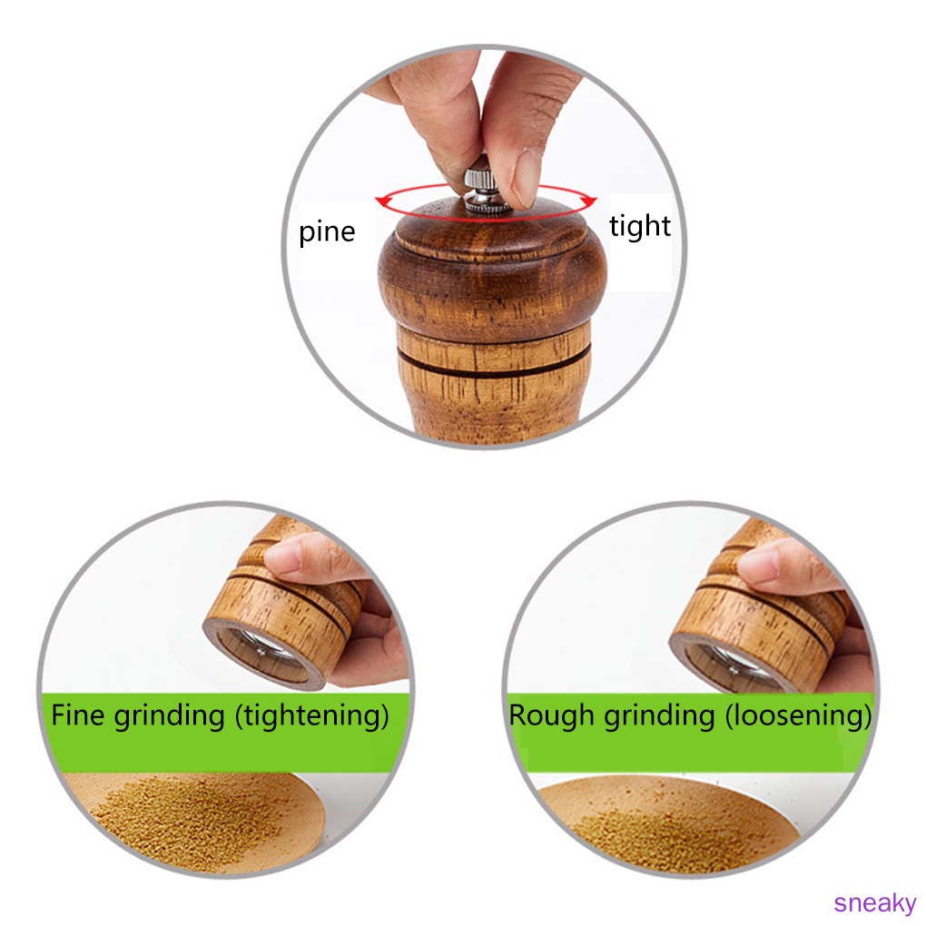 Cối Xay Tiêu / Muối / Gia Vị Bằng Gỗ Và Cao Su Tiện Dụng Cho Nhà Hàng