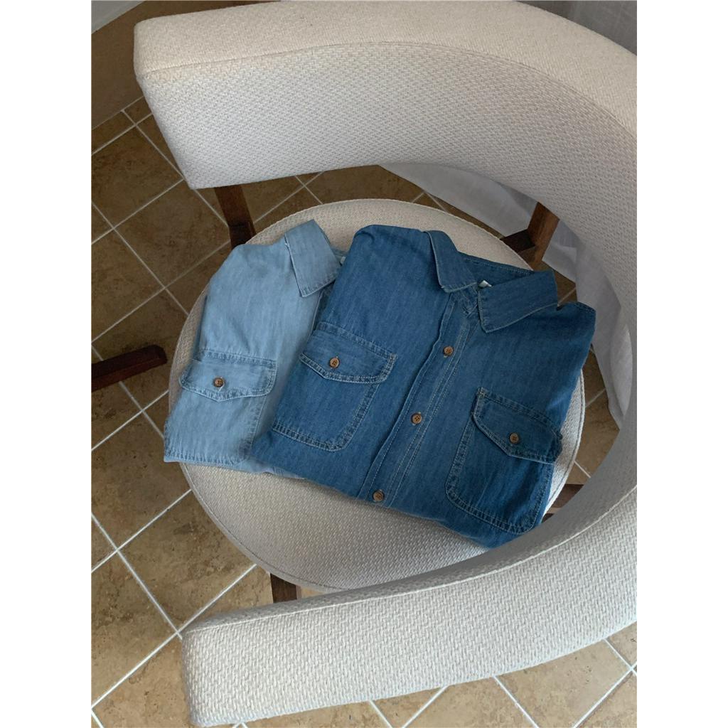 Áo Sơ Mi Denim Hai Túi Cổ Điển 61533