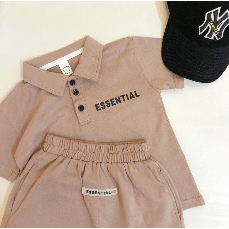 Bộ thun ngắn Bigbaby chất thun cotton mềm mát áo cổ polo có nút cho bé 13-28kg