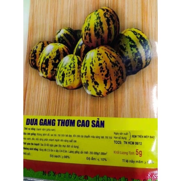 HẠT GIỐNG DƯA GANG THƠM TRÁI TRÒN vàng - GÓI 2 GRAM