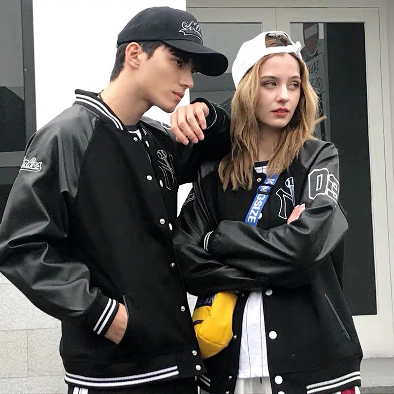 Áo khoác bomber nam nữ unisex ROMAN áo bóng chày chất nỉ tay da đẹp thời trang cao cấp BM01