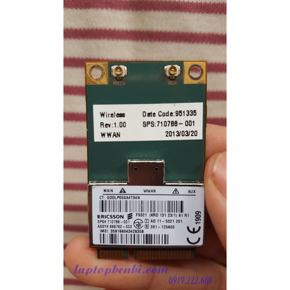 Card WWAN F5321 - HP hs2350 dùng cho laptop hp 8470p,8570p,8570w | WebRaoVat - webraovat.net.vn