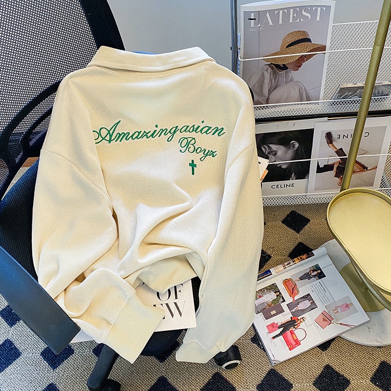 Áo Thun polo Họa Tiết Thêu Phong Cách retro Thời Trang Mùa Hè Hàng Mới Dành Cho Bạn Nữ