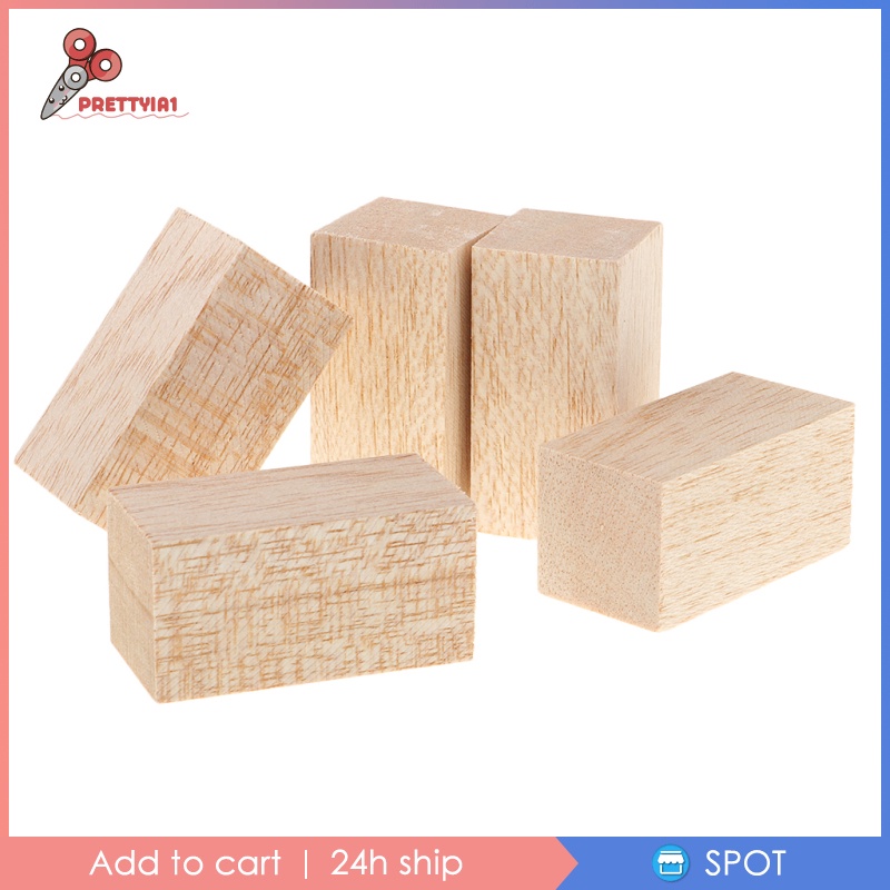 1 [Prettyia] 5 Gói Thanh Gỗ Balsa (80mm) Chiều Cao Cho Mô Hình Chế Tác Gỗ DIY