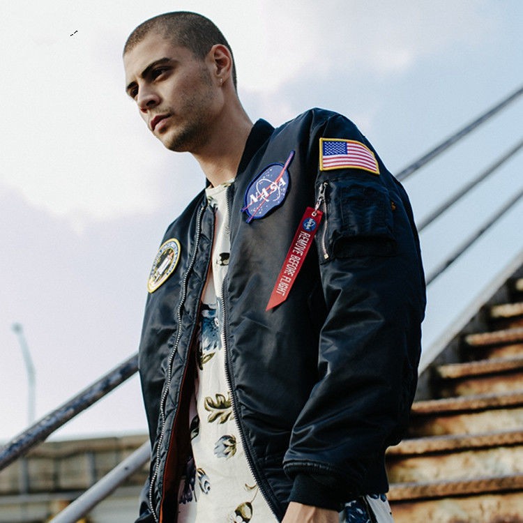 Áo Khoác bomber Thêu Chữ nasa Phong Cách Mỹ Thời Trang Xuân Thu 2021 Cho Nam Và Nữ