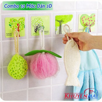 Combo 4 móc dán khung tranh 3D siêu đẹp nhiều mẫu khác nhau. Móc dán tường 3D