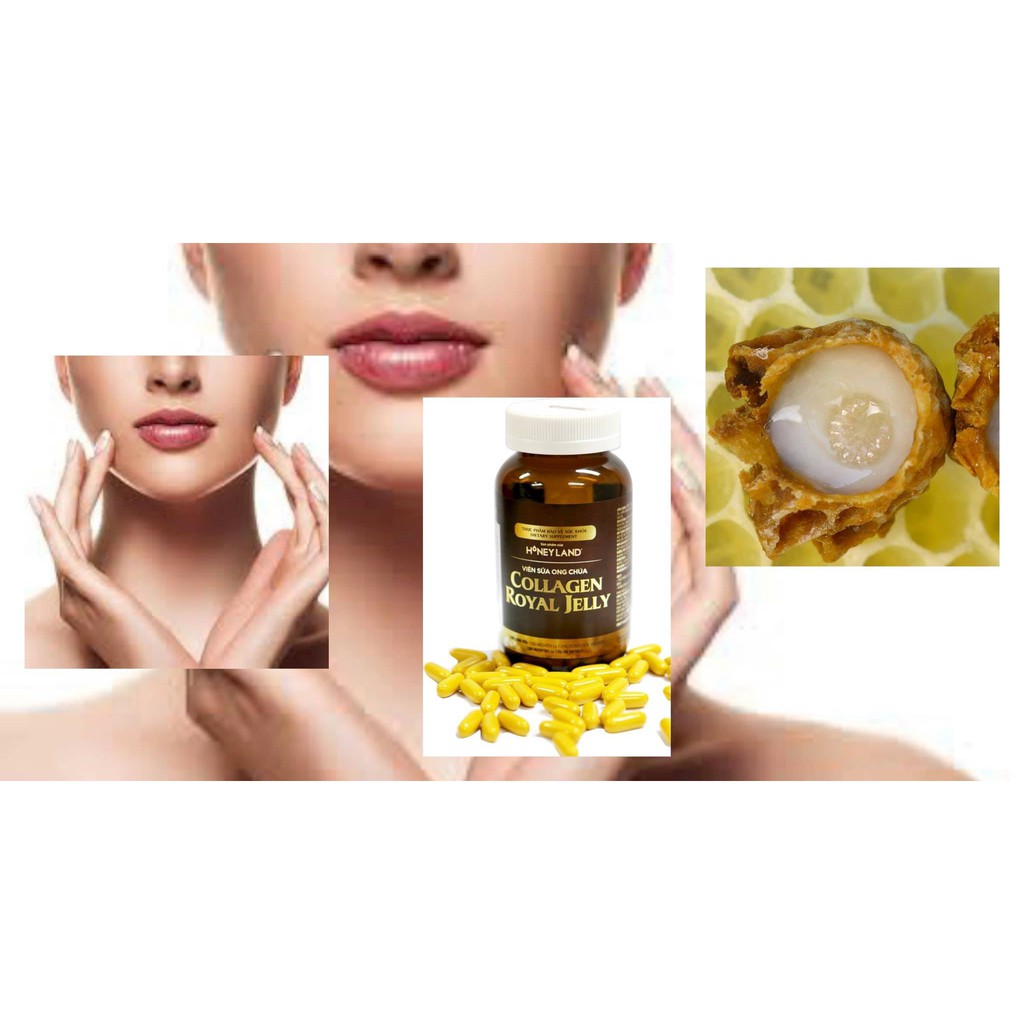 Bộ 2 hộp Collagen Royal Jelly HONEYLAND 60 Viên hỗ trợ làm đẹp hạn chế lão hóa da