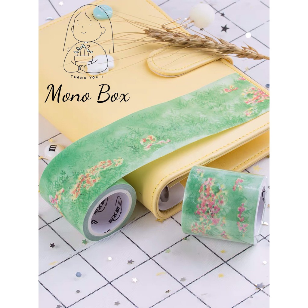 [Chiết] Washi tape họa tiết đám cỏ xanh Mono_box 00615