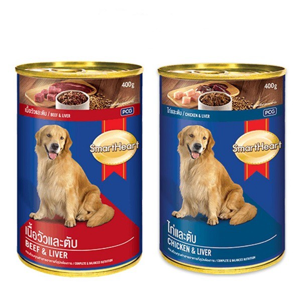 Pate Smartheart lon 400g vị bò và vị gà