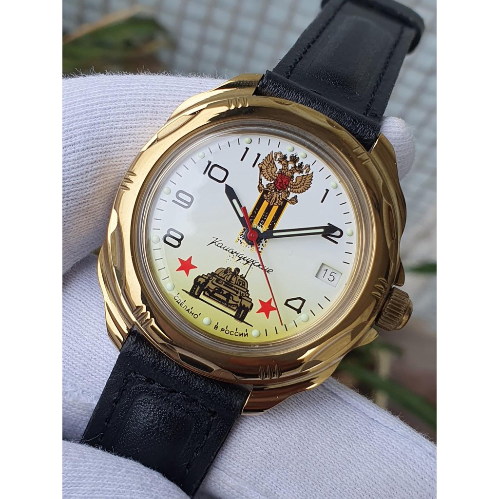 Đồng hồ nam Vostok máy cơ lên giây, size mặt 39, size dây 18. Đồng hồ Nga Vostok Komandirskie 219943