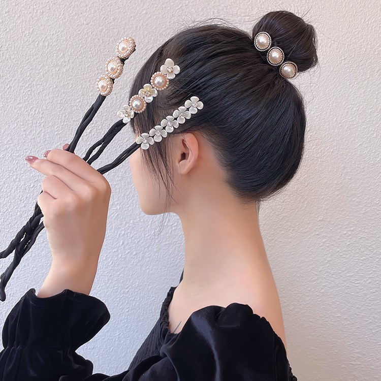 Kẹp tóc đính ngọc trai phong cách mùa hè Hàn Quốc